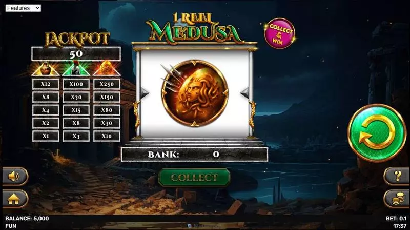 1 Reel Medusa Spinomenal Slot Game released in February 2024 - Collect and Win