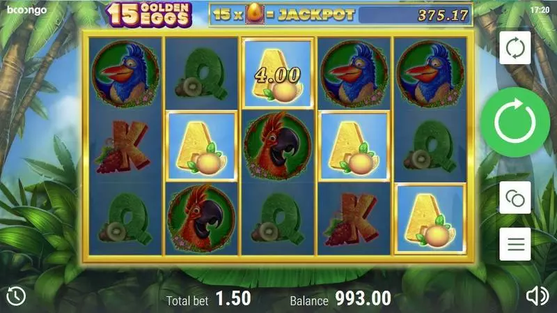 15 Golden Eggs Booongo Slot Game released in December 2017 - Free Spins