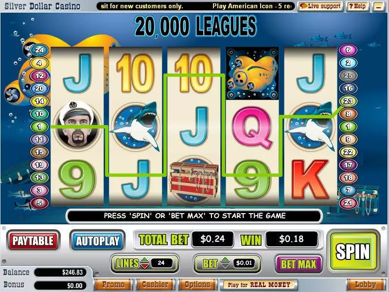 20 000 Leagues WGS Technology Slot Game released in  2007 - Free Spins