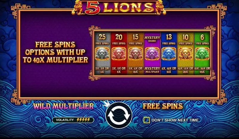 5 Lions Pragmatic Play Slot Game released in May 2018 - Free Spins