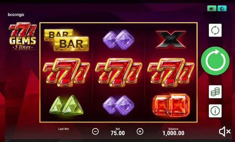 777 Gems Booongo Slot Game released in February 2019 - 