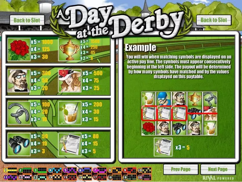 A Day at the Derby Rival Slot Game released in February 2011 - Free Spins