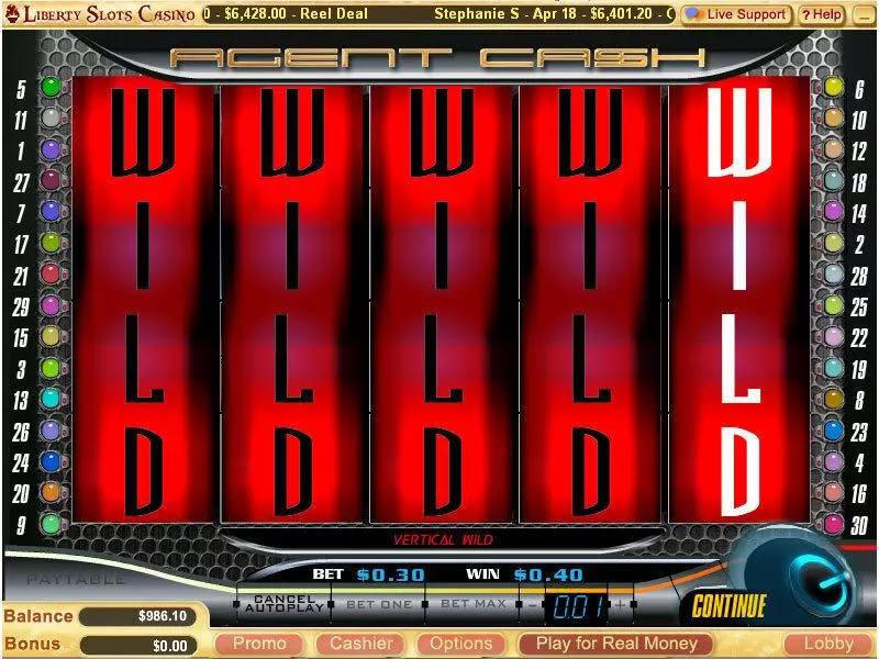 Agent Cash WGS Technology Slot Game released in September 2010 - Free Spins