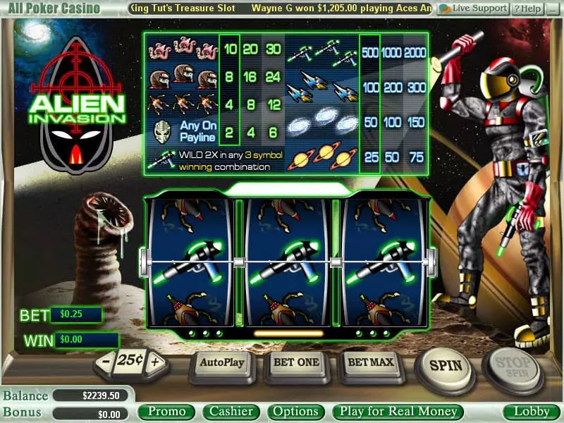 Alien Invasion WGS Technology Slot Game released in   - 