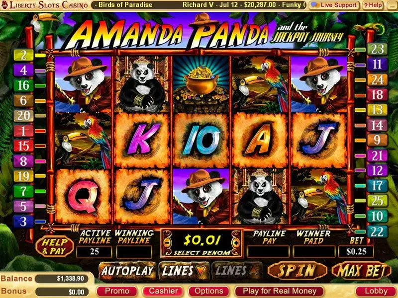 Amanda Panda WGS Technology Slot Game released in September 2005 - Free Spins
