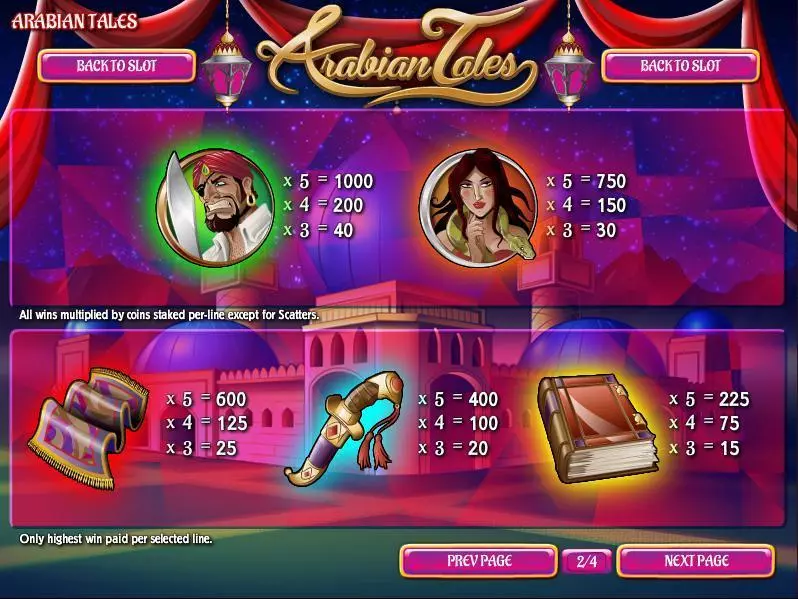 Arabian Tales Rival Slot Game released in February 2015 - Free Spins