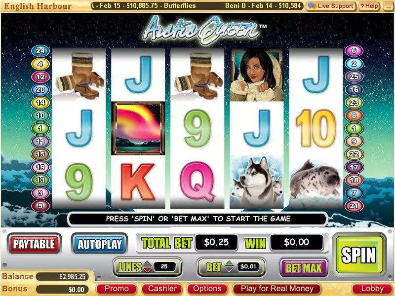 Arctic Queen Vegas Technology Slot Game released in January 2011 - Free Spins