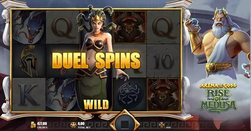 ARENA OF GODS - RISE OF MEDUSA Rabcat Slot Game released in May 2023 - Duel Spins