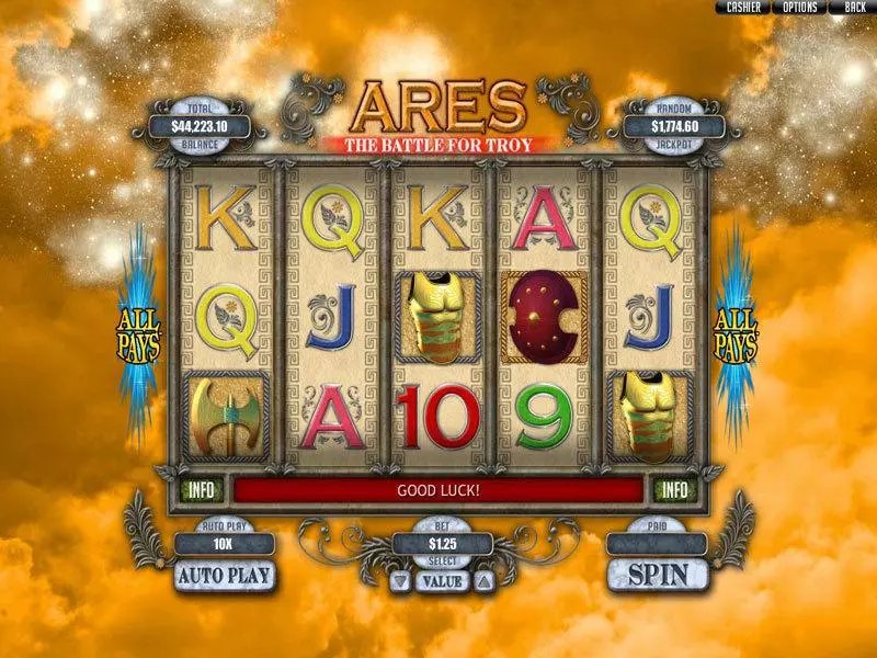 Ares: The Battle for Troy RTG Slot Game released in April 2012 - Second Screen Game