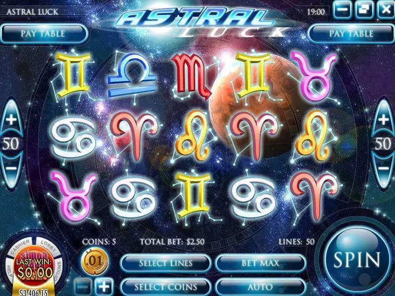 Astral Luck Rival Slot Game released in September 2012 - Free Spins