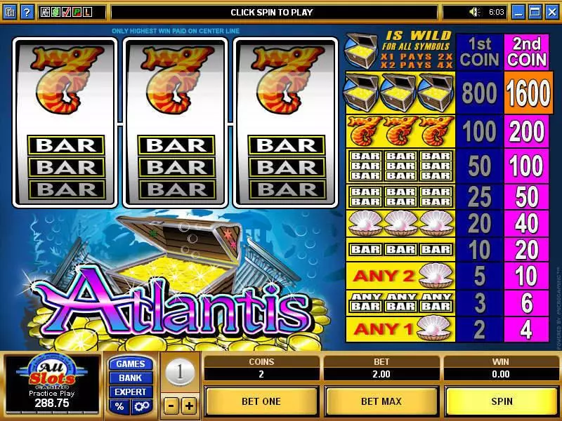 Atlantis Microgaming Slot Game released in   - 