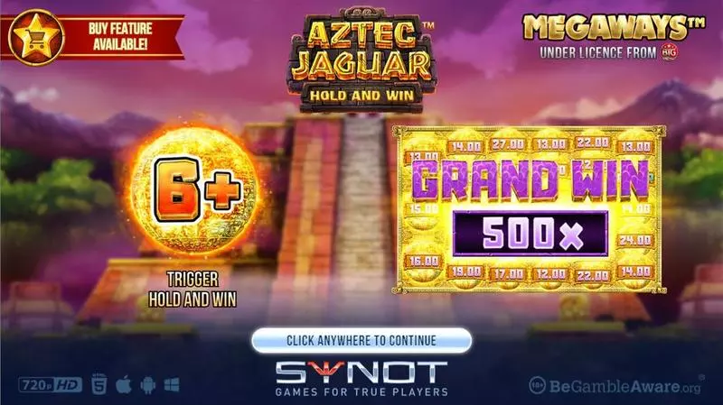 Aztec Jaguar Megaways Synot Games Slot Game released in January 2024 - Buy Feature
