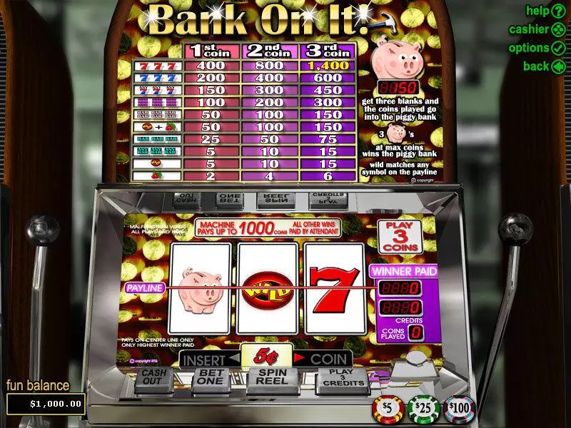 Bank on It RTG Slot Game released in   - Free Spins