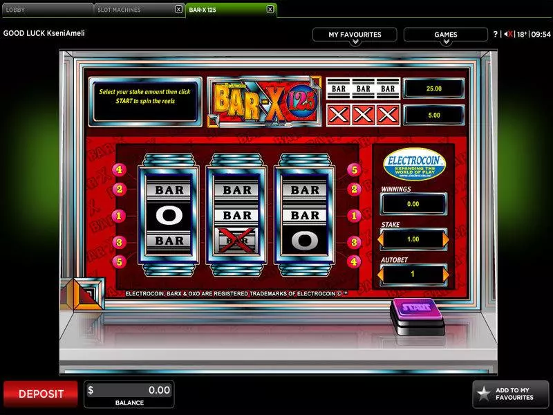 BAR-X 125 888 Slot Game released in   - 