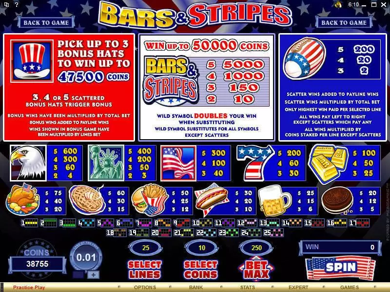 Bars and Stripes Microgaming Slot Game released in   - 