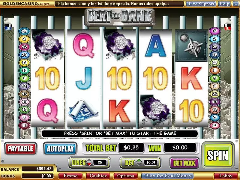 Beat the Bank WGS Technology Slot Game released in February 2010 - Free Spins