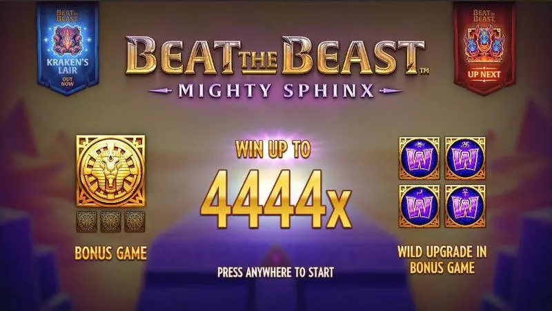 Beat the Beast: Mighty Sphinx Thunderkick Slot Game released in March 2020 - Free Spins