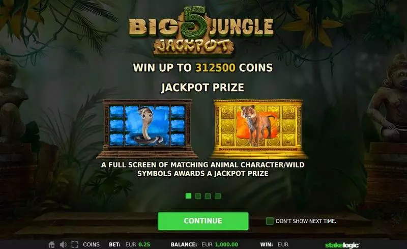 Big 5 Jungle Jackpot StakeLogic Slot Game released in November 2017 - Free Spins