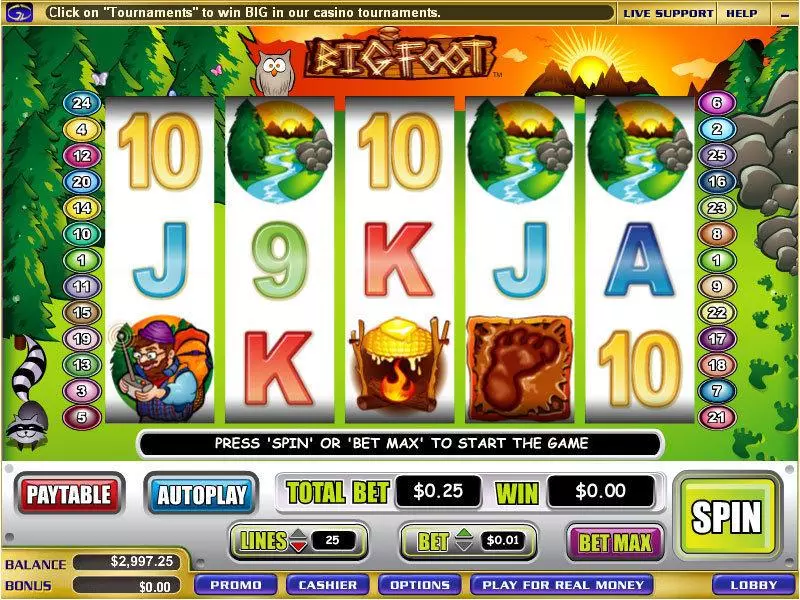 Big Foot WGS Technology Slot Game released in April 2010 - Free Spins