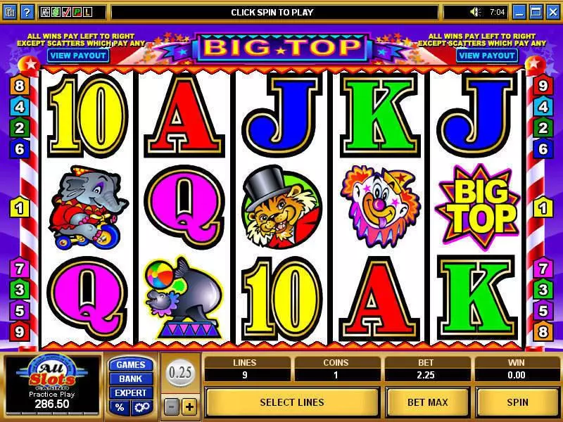 Big Top Microgaming Slot Game released in   - 