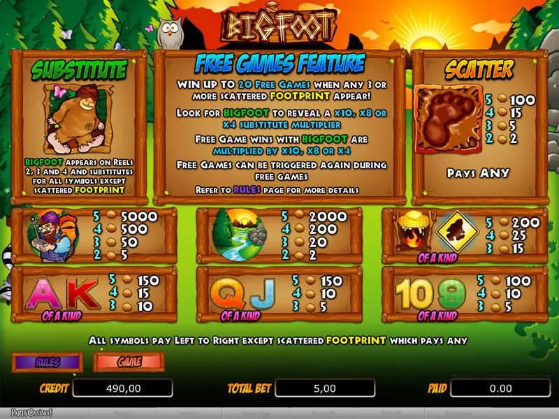 Bigfoot bwin.party Slot Game released in   - Free Spins