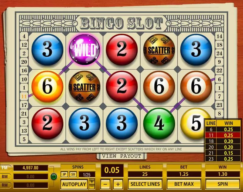 Bingo 25 Lines Topgame Slot Game released in   - Free Spins