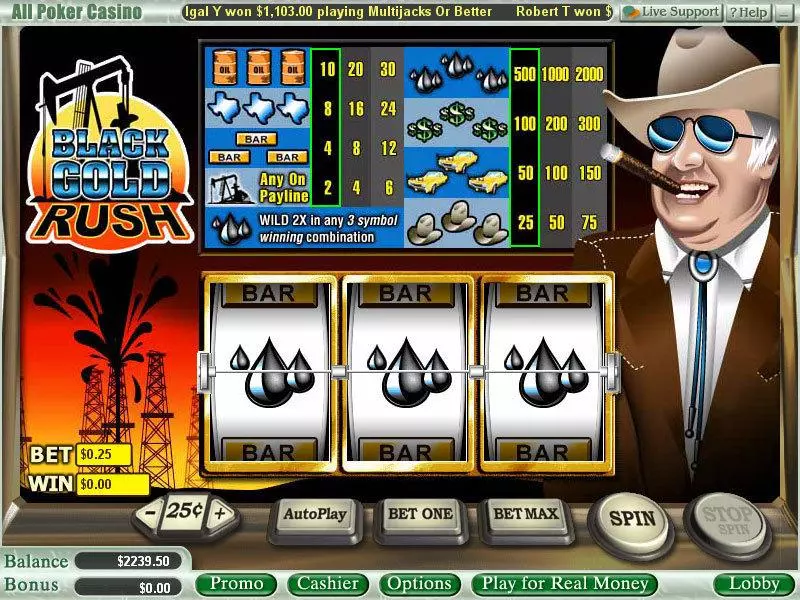 Black Gold Rush WGS Technology Slot Game released in January 2006 - 