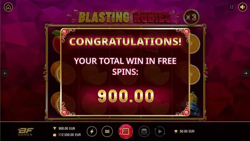 Blasting Rubies BF Games Slot Game released in February 2024 - Bonus Wheel