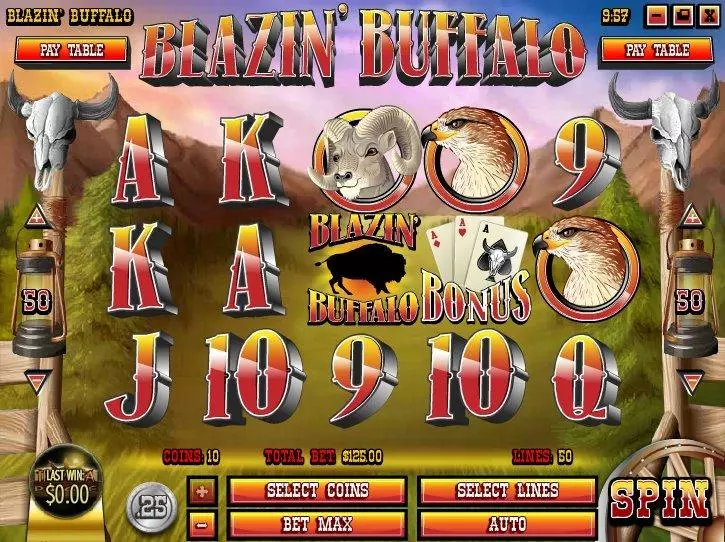 Blazin' Buffalo Rival Slot Game released in June 2014 - Free Spins