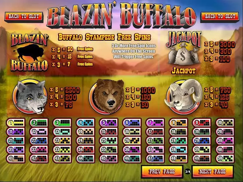 Blazin' Buffalo Rival Slot Game released in June 2014 - Free Spins