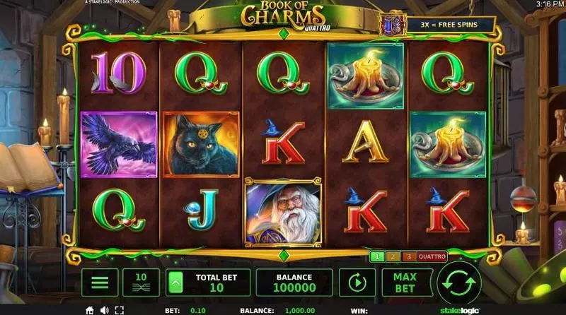 Book of Charms StakeLogic Slot Game released in September 2019 - Free Spins