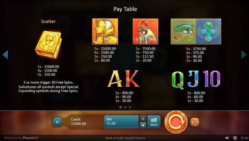 Book of Gold: Double Chance Playson Slot Game released in October 2018 - Free Spins