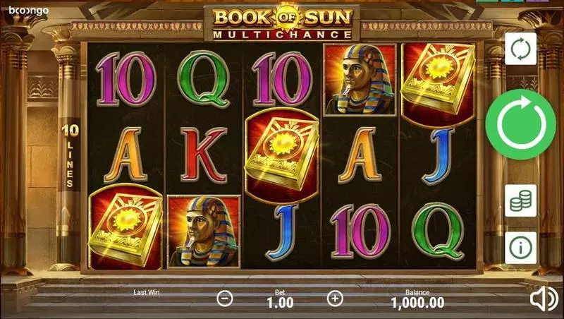 Book of Sun: Multichance Booongo Slot Game released in May 2019 - Free Spins