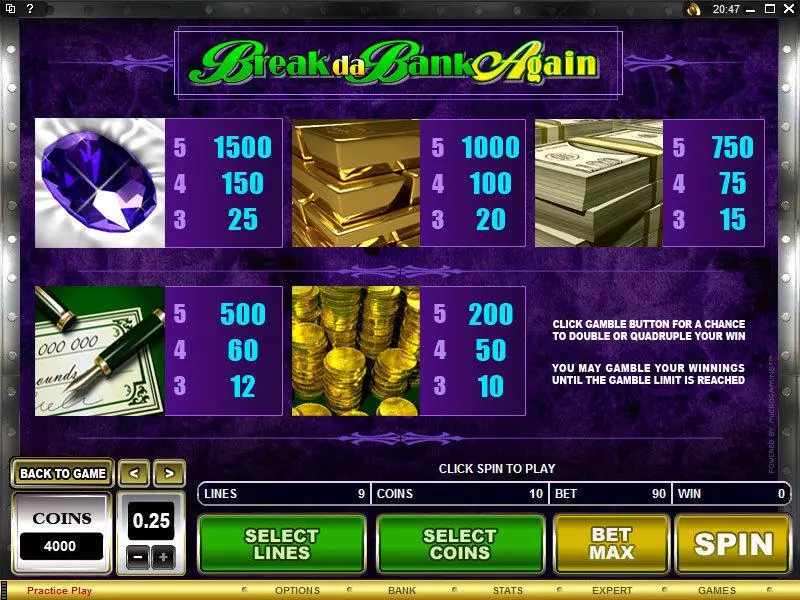 Break da Bank Again Microgaming Slot Game released in   - Free Spins