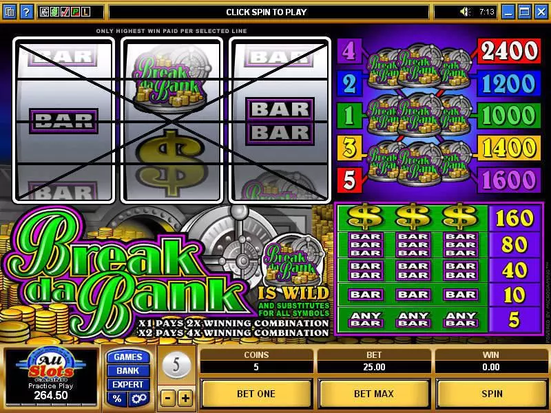 Break Da Bank Microgaming Slot Game released in   - 