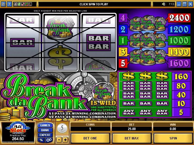 Break Da Bank Mini Microgaming Slot Game released in   - 