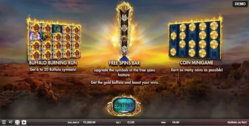 Buffalo On Fire! Red Rake Gaming Slot Game released in April 2023 - Free Spins