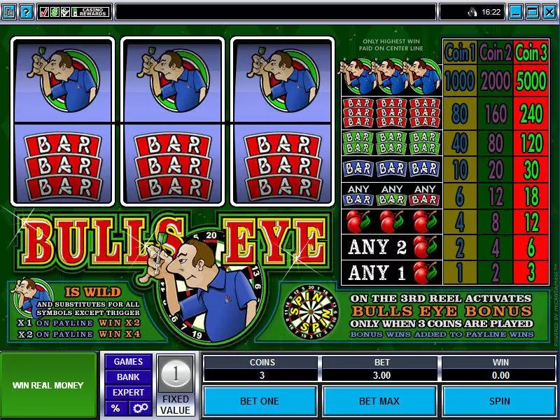 Bulls Eye Mini Microgaming Slot Game released in   - Second Screen Game
