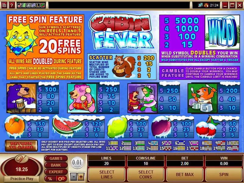 Cabin Fever Microgaming Slot Game released in   - Free Spins