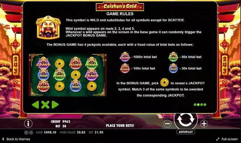 Caishen’s Gold Pragmatic Play Slot Game released in August 2017 - Free Spins