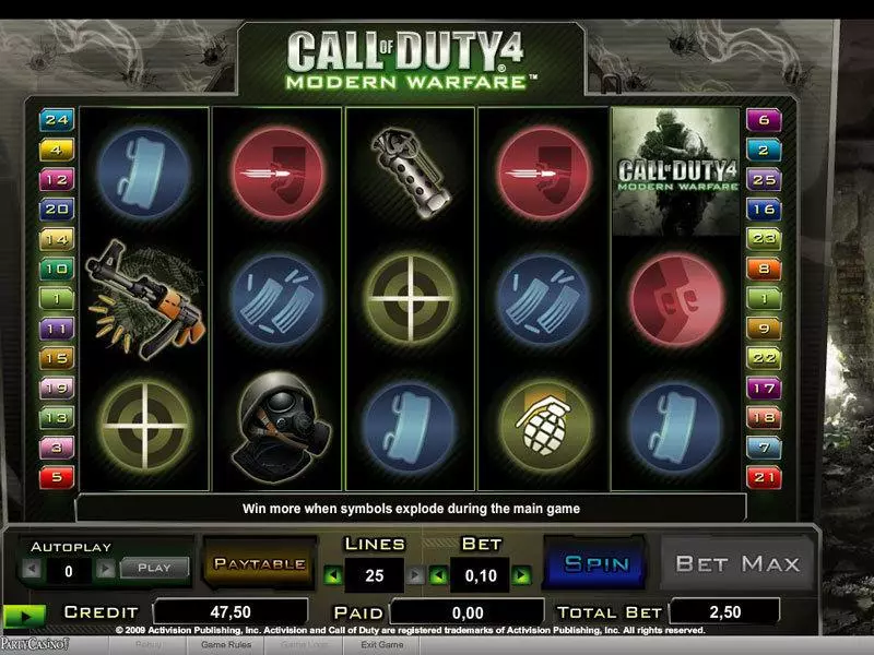 Call of Duty 4 bwin.party Slot Game released in   - Free Spins
