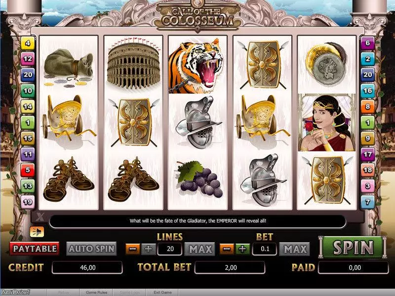 Call of the Colosseum Amaya Slot Game released in   - Free Spins