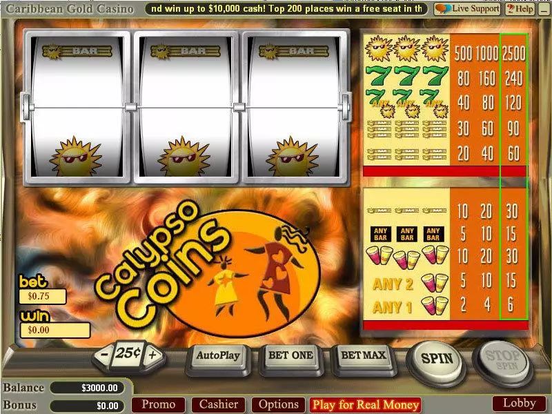 Calypso Coins Vegas Technology Slot Game released in   - 
