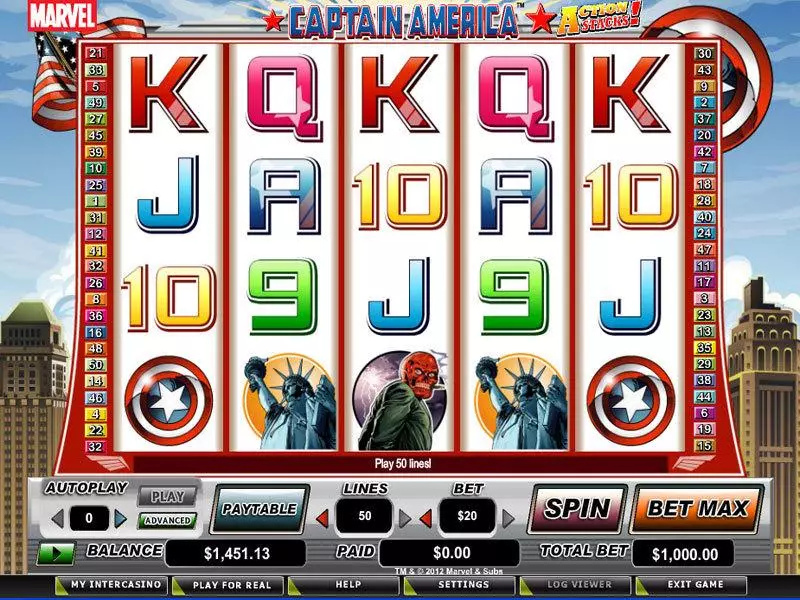 Captain America - Action Stacks! CryptoLogic Slot Game released in   - Free Spins