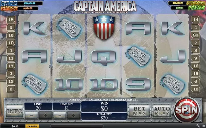 Captain America - The First Avenger PlayTech Slot Game released in   - Free Spins