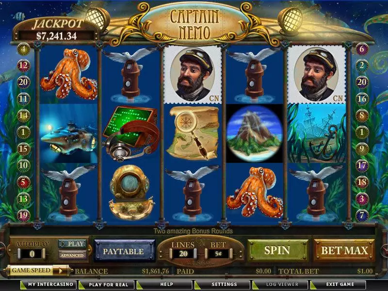 Captain Nemo Amaya Slot Game released in September 2012 - Jackpot bonus game