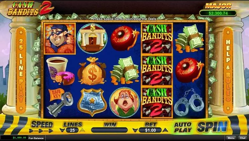 Cash Bandit 2 RTG Slot Game released in September 2017 - Free Spins