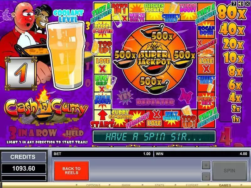 Cash 'n' Curry Microgaming Slot Game released in   - Second Screen Game