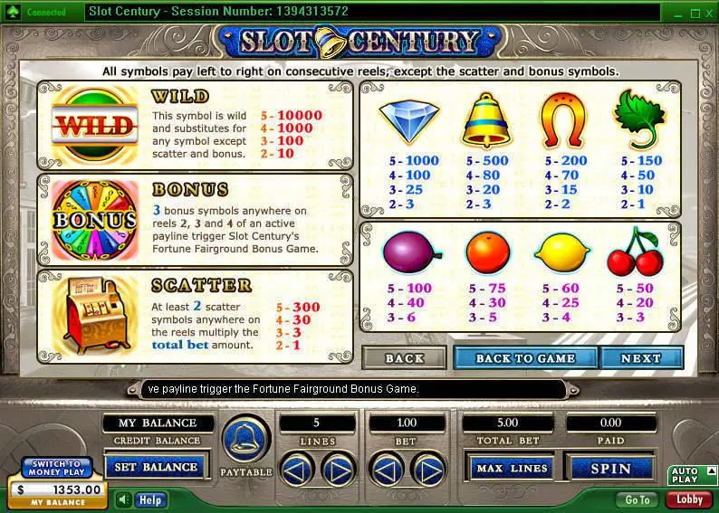 Century 888 Slot Game released in   - Second Screen Game