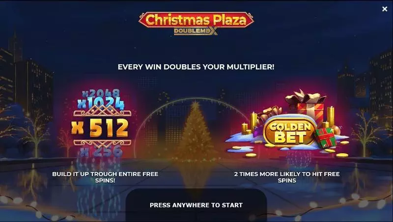 Christmas Plaza DoubleMax Yggdrasil Slot Game released in December 2022 - Free Spins